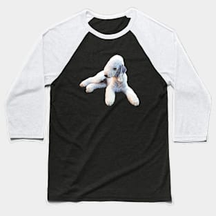 Bedlington Terrier Laying Down Baseball T-Shirt